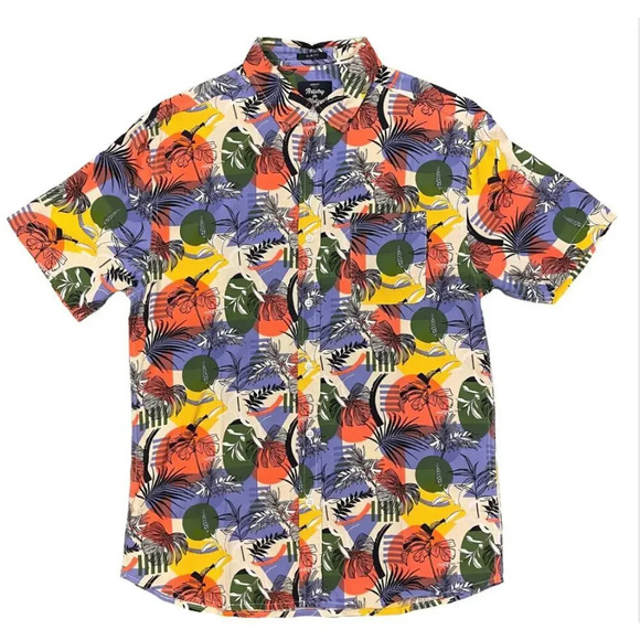 Massive Whisper SS Buttondown Size XL Men Shirt Vacation Resort Retro Fun - Picture 1 of 8